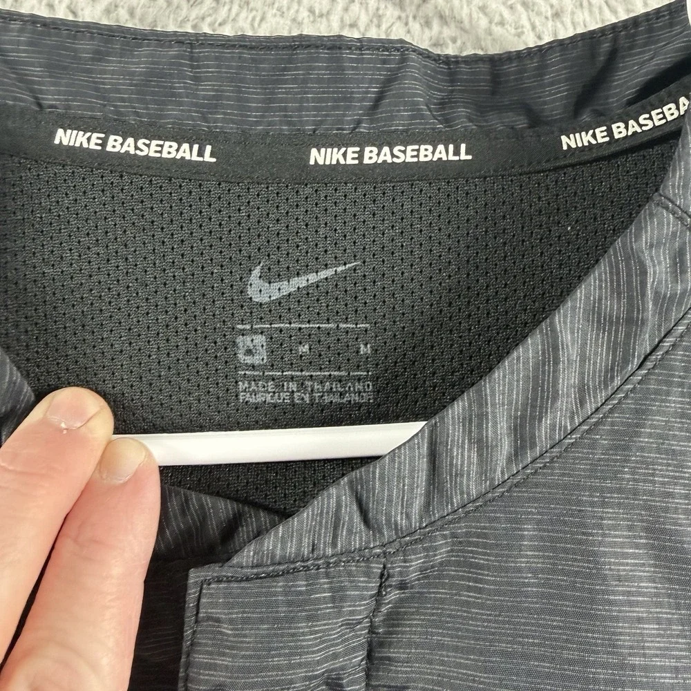 Nike Baseball Windbreaker Pull Over Mens Medium Blue Vented Lightweight Warmup